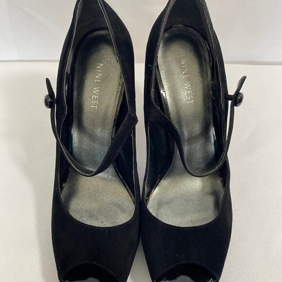 Peep Toe Suede High Heel Shoes - Picture 5 of 16